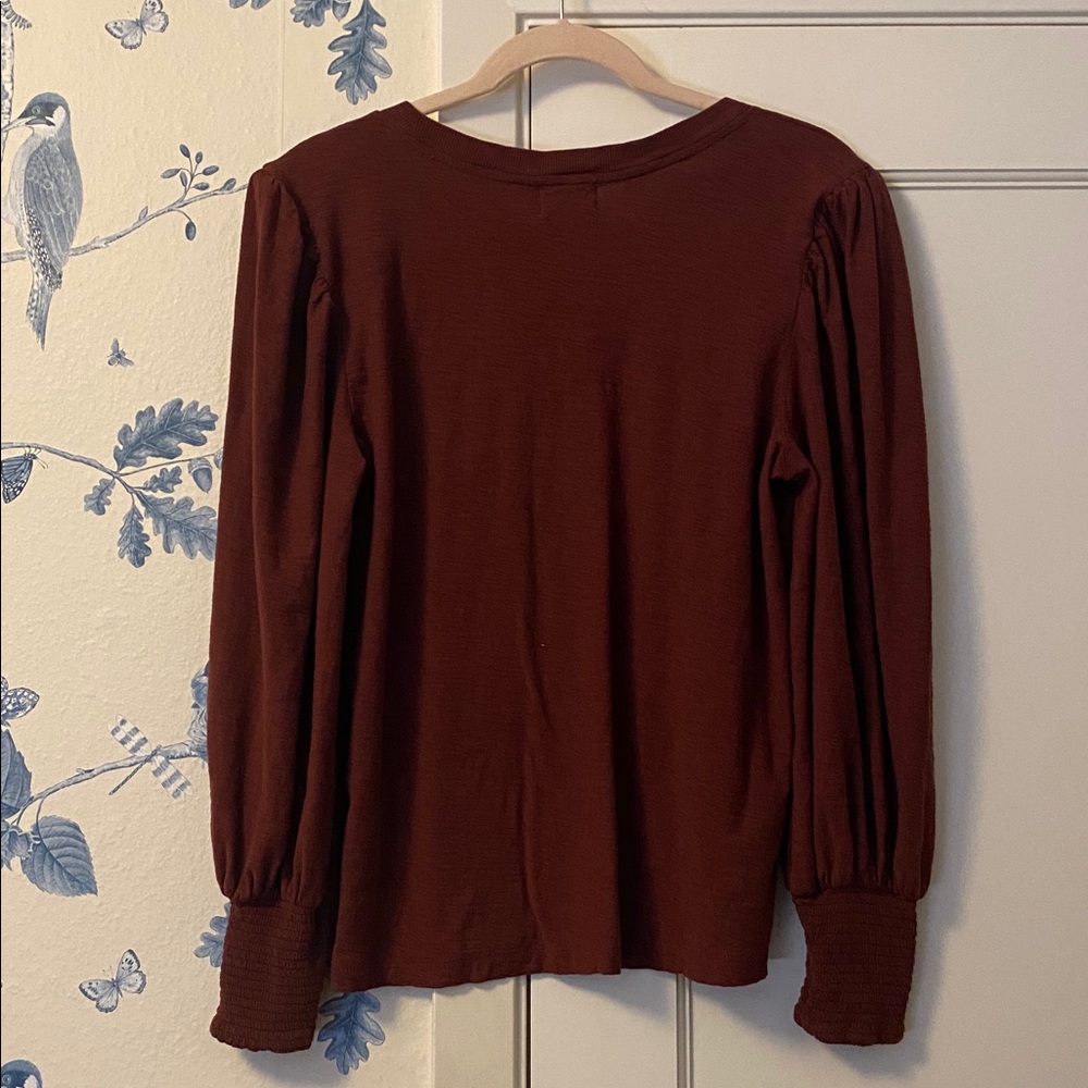 Nation LTD Long Sleeve Top in Rich Brown - Picture 2 of 3